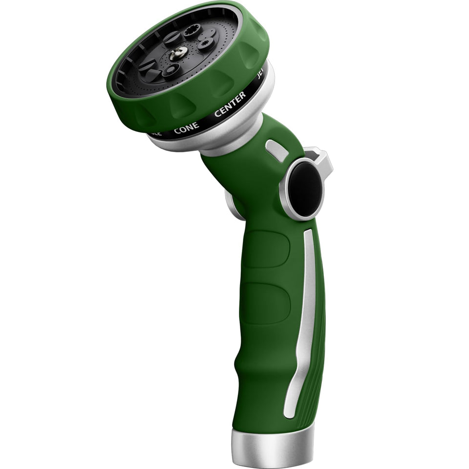 RESTMO hose nozzle heavy-duty metal body for durable garden watering.