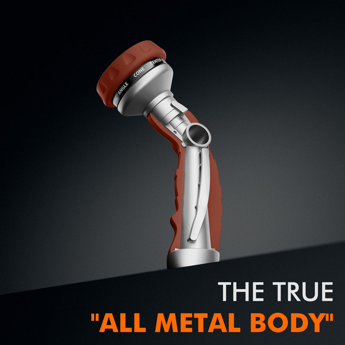 Restmo thumb-control feature enabling easy flow adjustments and on/off control.