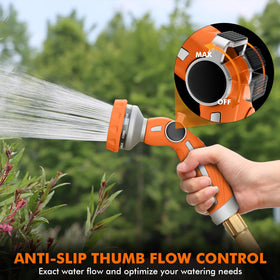 Restmo nine-pattern dial enables versatile watering and cleaning tasks.