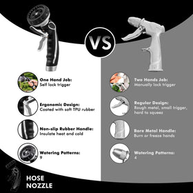 Restmo hose nozzle on/off valve lets you control flow precisely.