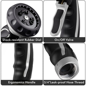 Restmo hose nozzle outdoor watering setup for patio, car, and pet cleaning.