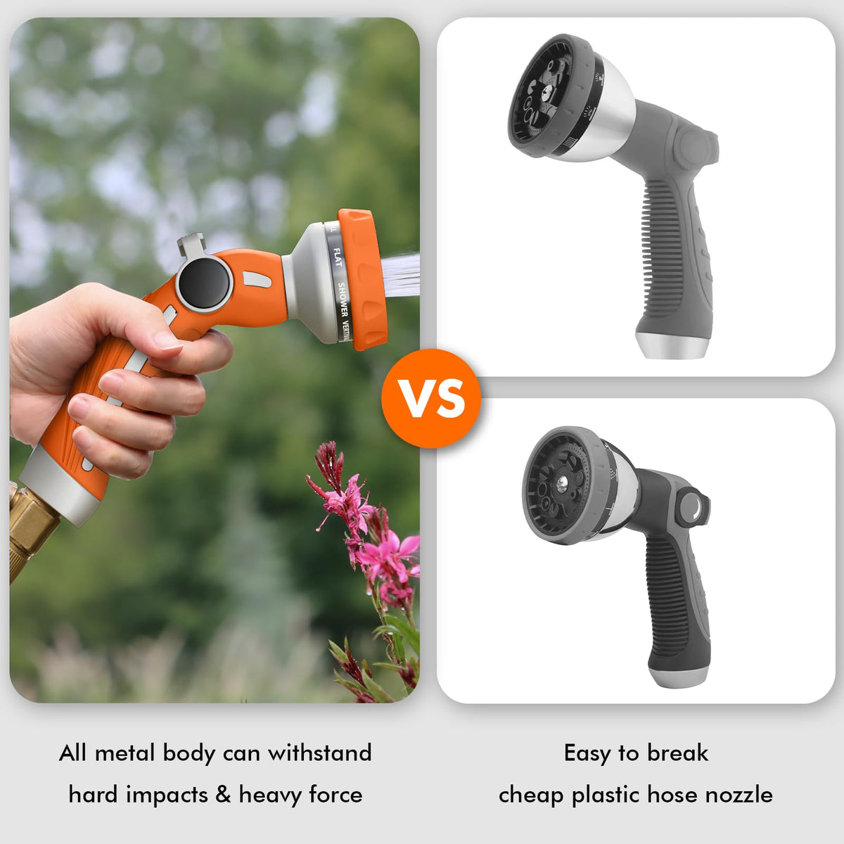 Restmo nozzle includes a rubber seal gasket to prevent leaks.