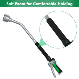 Restmo long watering wand durable metal construction stands up to daily garden use.