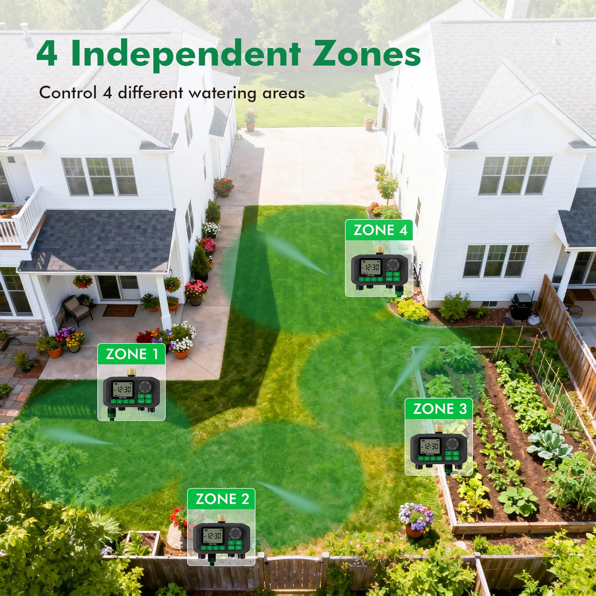 Restmo manual irrigation control provides immediate watering when needed.