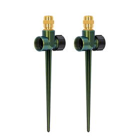 RESTMO metal lawn sprinkler with brass nozzle for durable outdoor watering.