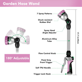 Restmo metal watering wand 16-inch length extends reach over hanging baskets