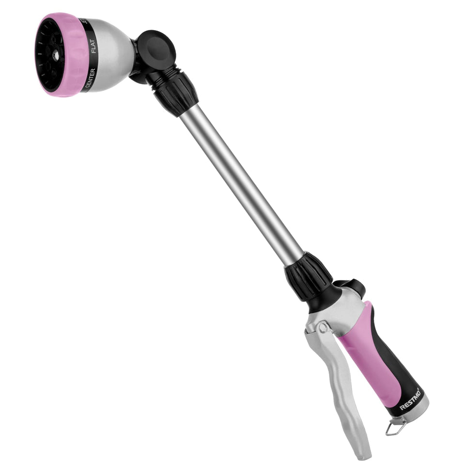Restmo metal watering wand with 180-degree swivel head for easy reach and precise watering