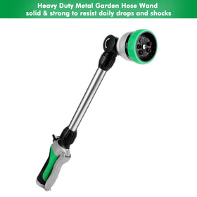 Restmo metal watering wand 180° head enables easy reach to hard-to-reach garden beds.