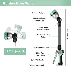 Restmo metal watering wand seven-pattern dial for versatile watering tasks