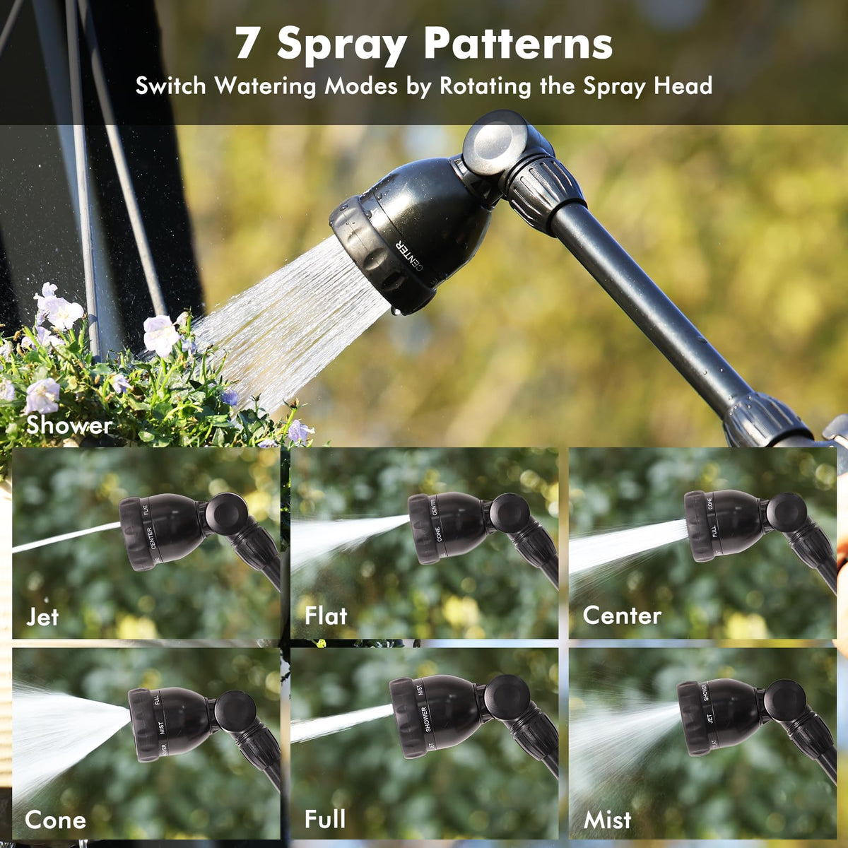 RESTMO flow-control knob lets you customize pressure for different plants and surfaces.