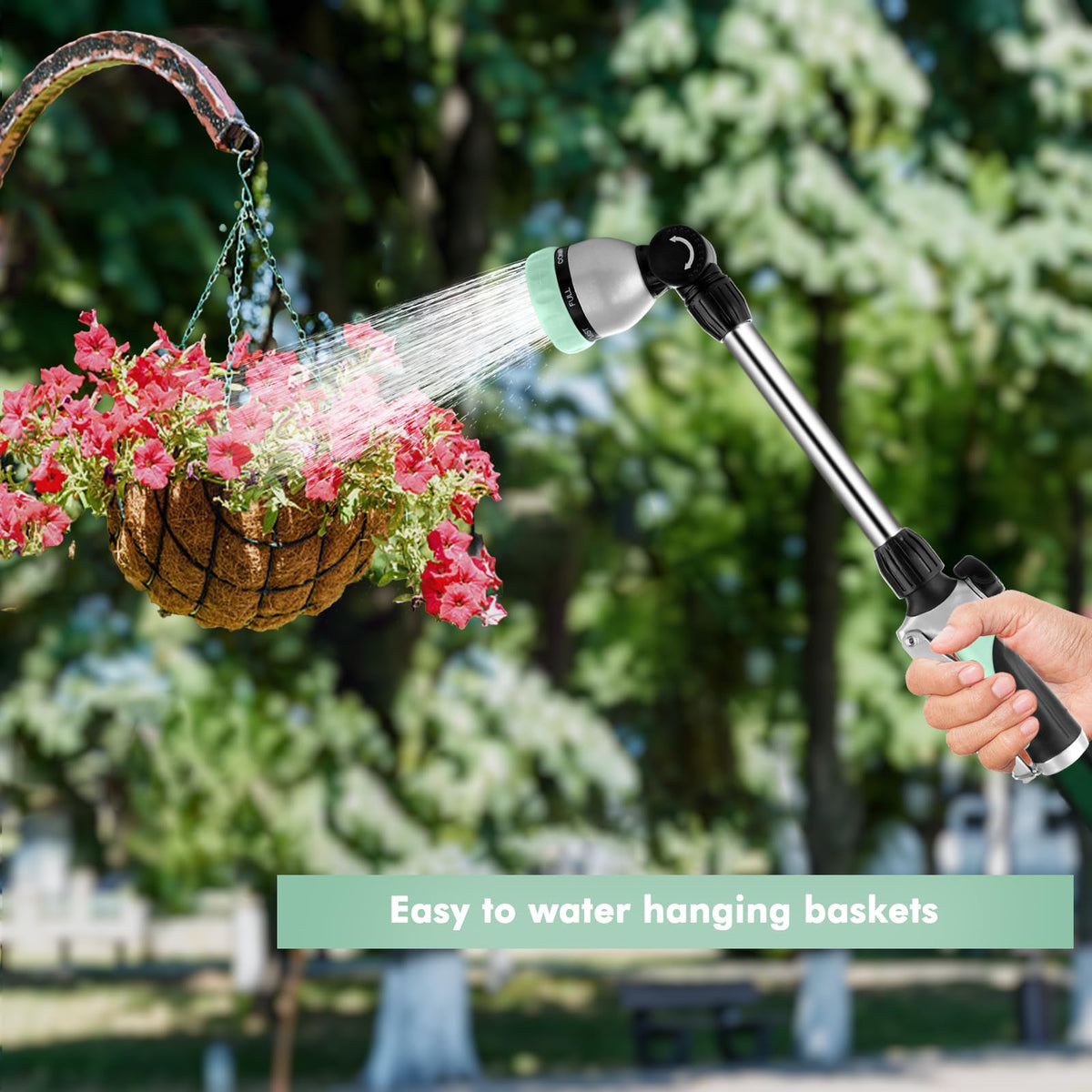 Restmo wand watering hanging baskets and delicate beds with gentle mist