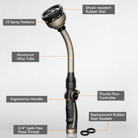 RESTMO heavy-duty wand with universal 3/4 inch GHT threading for hoses