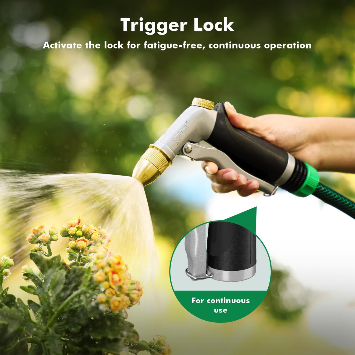 Restmo mist-cone-full-jet modes offering gentle watering and deep cleaning options.