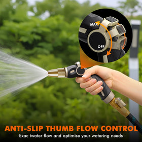 Restmo soft TPU grip reduces fatigue during extended watering sessions.
