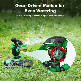 RESTMO 360-degree rotation allows flexible watering patterns for irregular layouts.