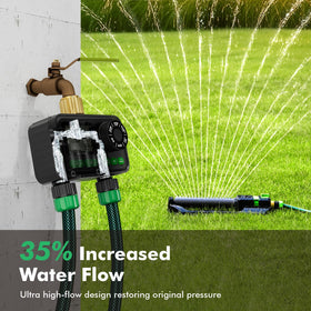 Restmo sprinkler timer suited for gardens, lawns, and pots.