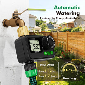 RESTMO sprinkler timer large dial ensures easy setup in sun or rain.