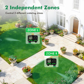 Restmo outdoor irrigation timer for soaker hoses and misting.