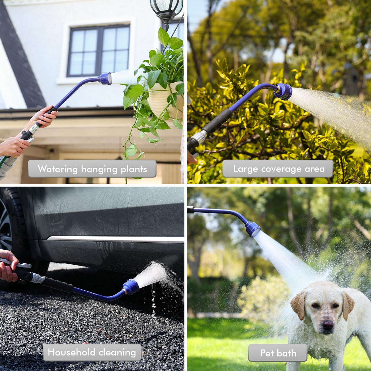 RESTMO pearlescent wand helps water hanging baskets and distant beds with ease.