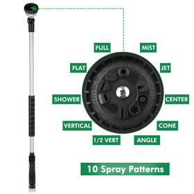 Restmo 10-pattern spray options include jet and shower for versatility.