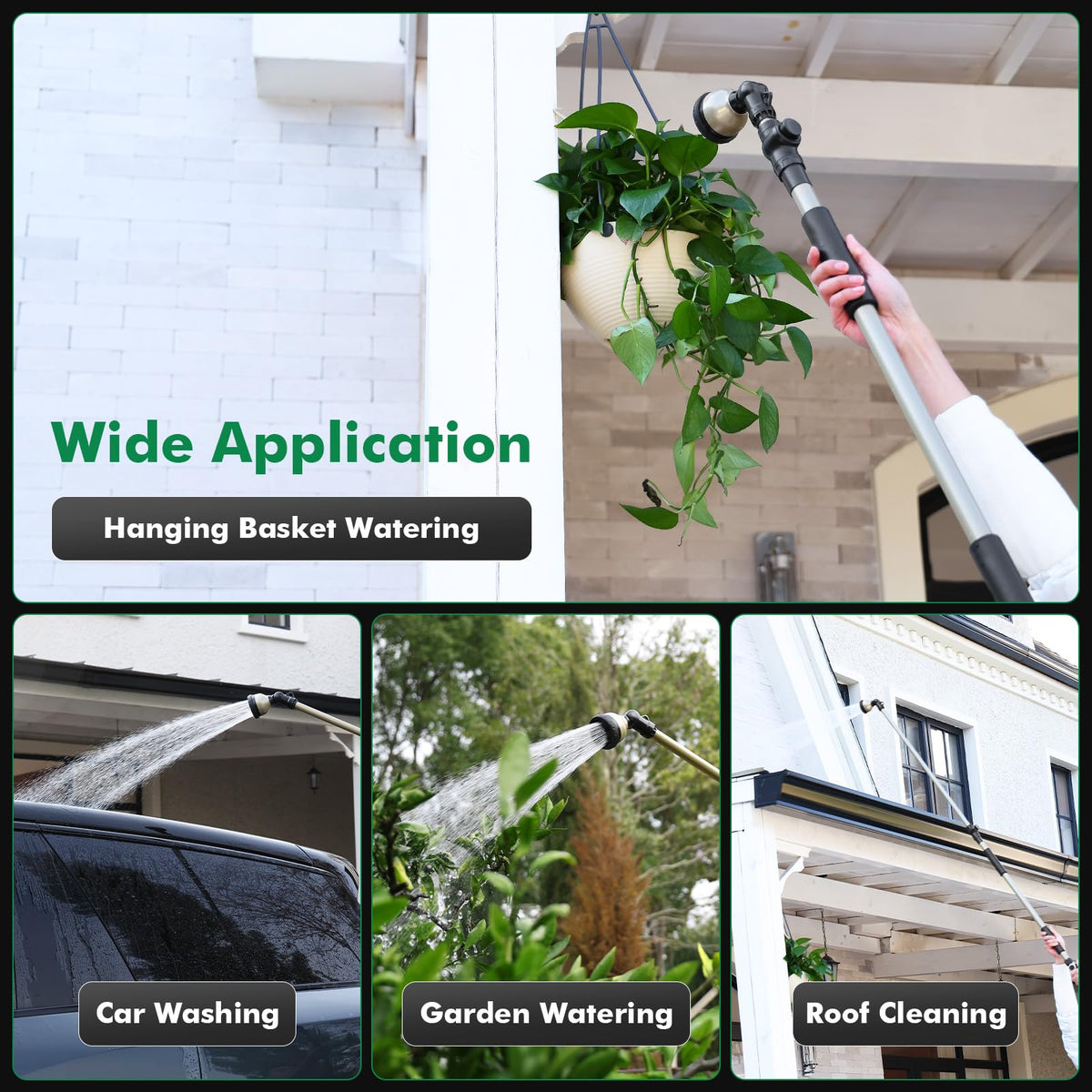Restmo five-stage telescoping design delivers controlled reach during watering tasks.