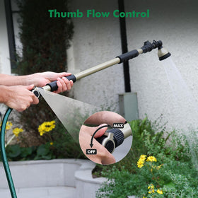 Restmo dual foam grips provide comfortable handling during extended watering sessions.