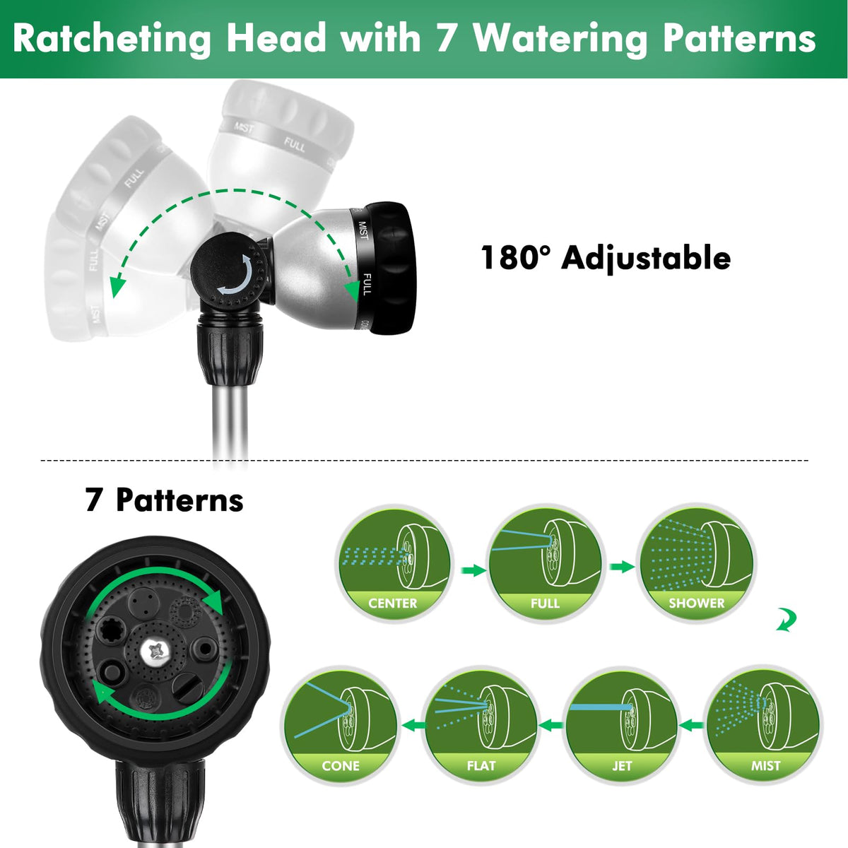 Flow control knob adjusts pressure on the Restmo watering wand.