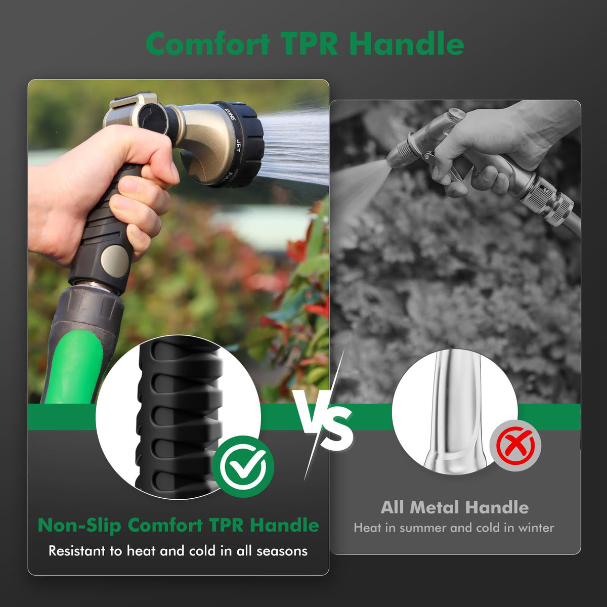 Restmo zinc-alloy nozzle resists wear for consistent spray patterns.