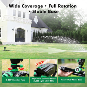 RESTMO zinc alloy base provides sturdy stability on varying ground conditions.