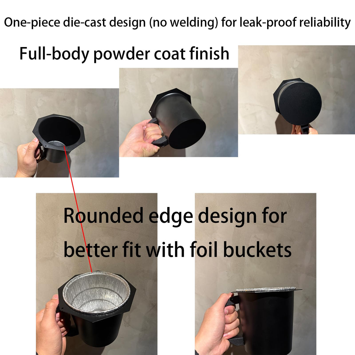 RESTTIME grease bucket fits standard grills to reduce misalignment and drips.