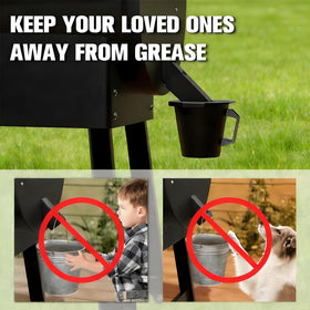 RESTTIME grease bucket lid locks to prevent spills during transport.