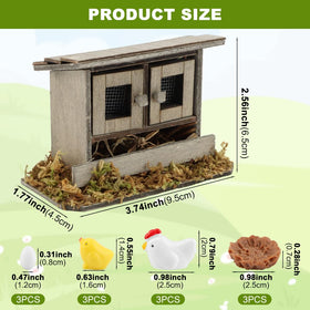 Restynic chicken set—hens highlight lifelike farm scenes in mini landscapes.