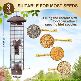 ReTang gravity-protection design protects seed from squirrels while feeding birds