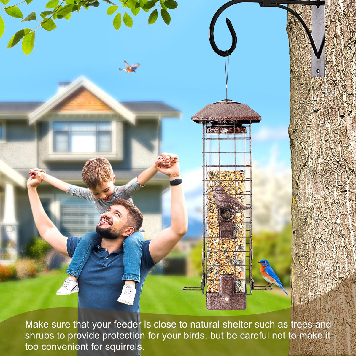 ReTang hanging feeder stays secure with a sturdy hook for placement