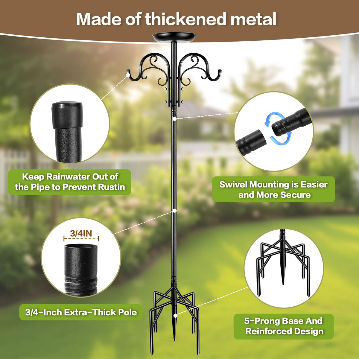 ReTang hook system accommodates solar lanterns to brighten evenings.