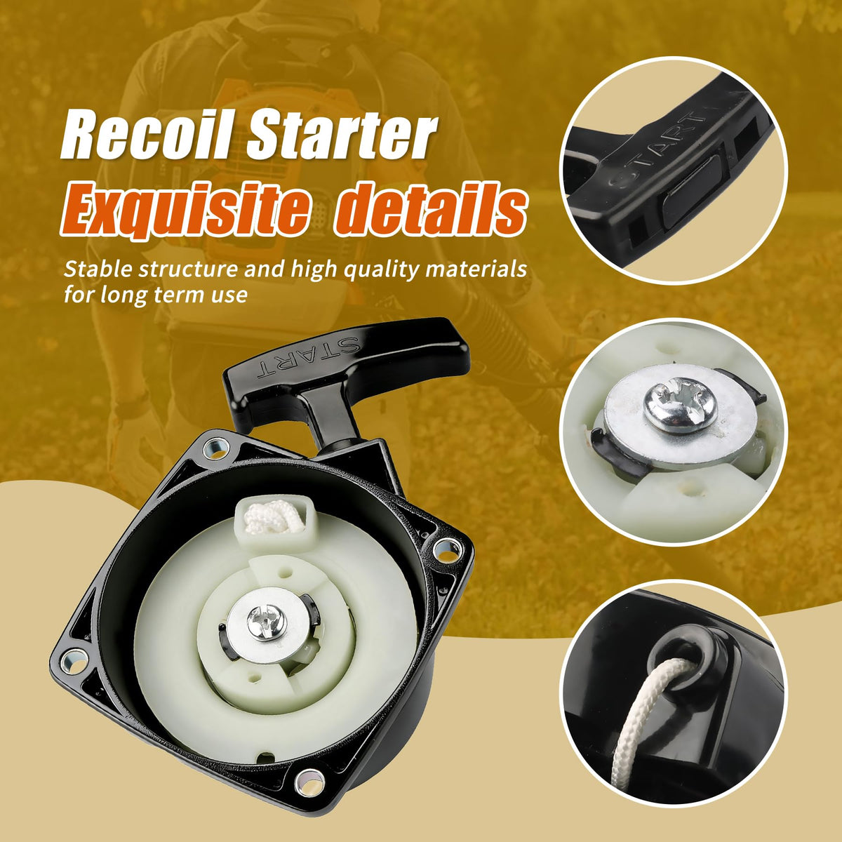 Retepif rope kit, strong pull rope for reliable starts
