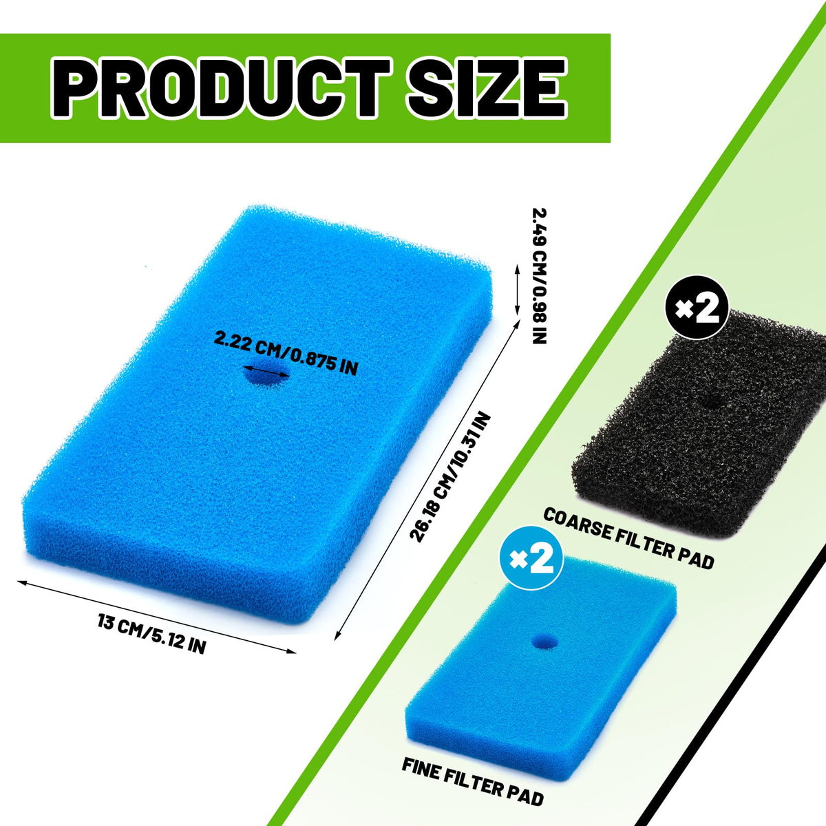 Retisee fine filter pad for 52231/52229 captures fine particles for clearer pond water