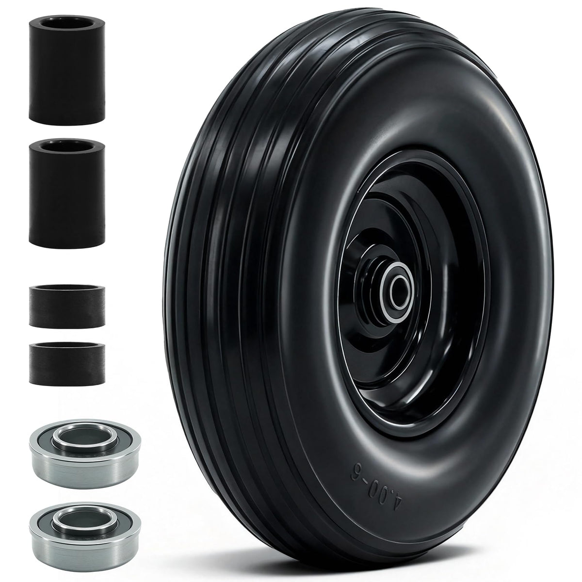 RETOTLA 13-inch solid tire and wheel set for wheelbarrows and carts