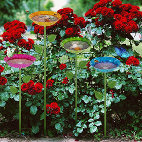 Retyion bee bath water stand provides a safe sipping spot.