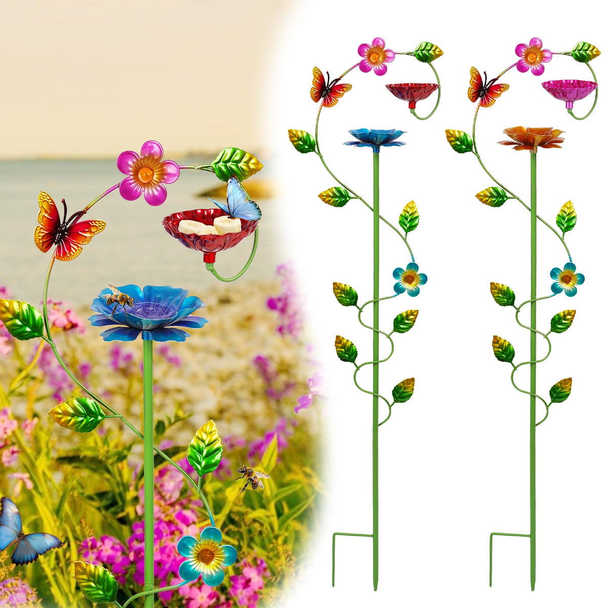 Retyion bee watering station with branch design attracts pollinators.