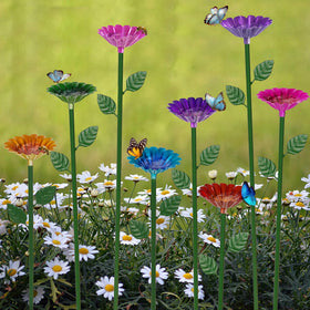 Retyion bee watering station flower-bowl brightens garden while inviting pollinators