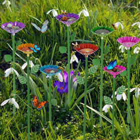 Retyion bee watering station colorful butterfly bath decor
