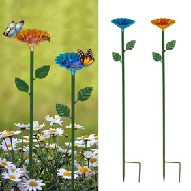 Retyion Bee Watering Station with flower design attracts pollinators while decorating your garden.