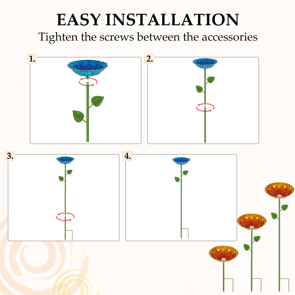 Retyion bee watering station yellow flower-heart brightens outdoor pollinator spots.