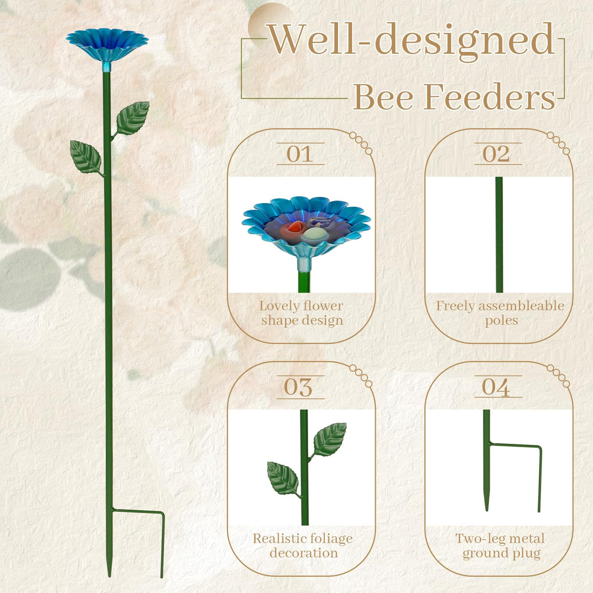 Retyion bee watering station installation is easy and tool-free for quick setup.