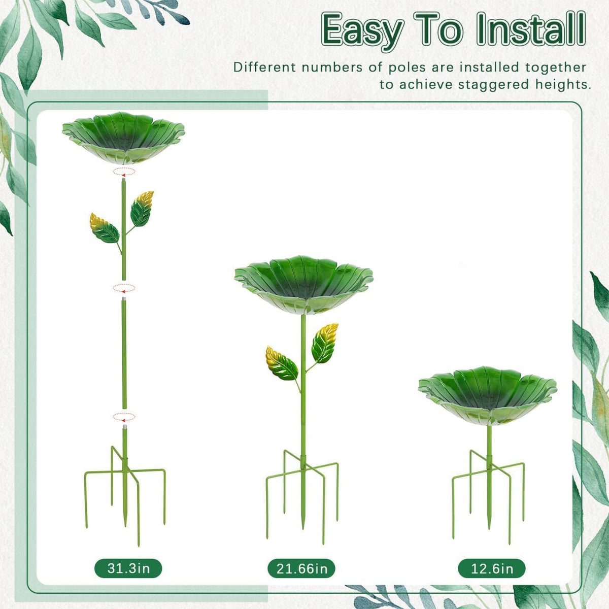 Retyion bird bath garden decor brightens patios and courtyards