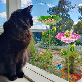 Retyion bird bath hummingbird friendly design welcomes small visitors