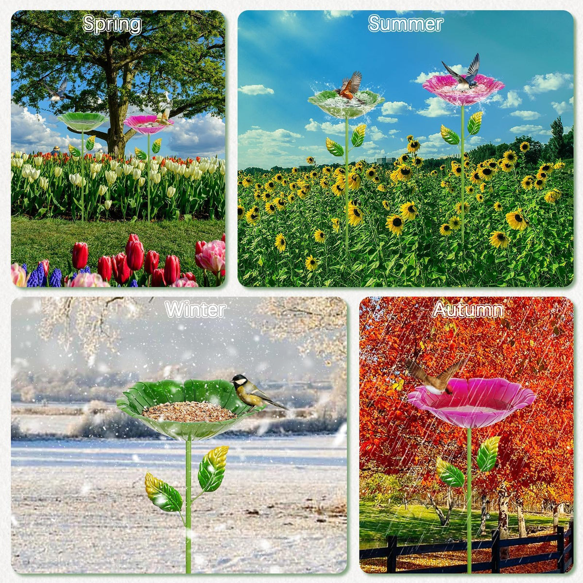 Retyion bird bath weather resistant for year-round outdoor use