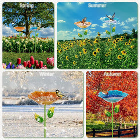Retyion decorative bird bath doubles as a feeder or garden ornament.