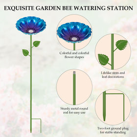 Retyion garden stake metal decoration for year-round outdoor color.